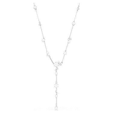 Swarovski Constella Round Cut Y Necklace Rhodium-Plated