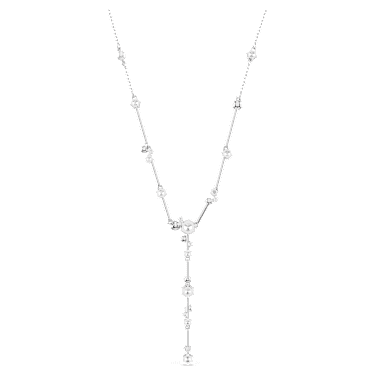 Swarovski Constella Round Cut Y Necklace Rhodium-Plated