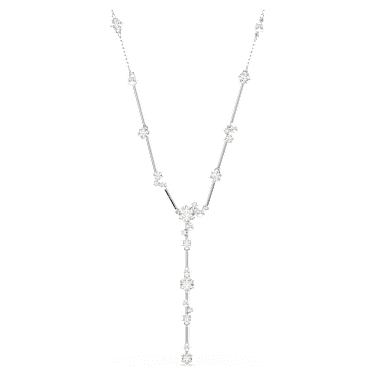 Swarovski Constella Round Cut Y Necklace Rhodium-Plated