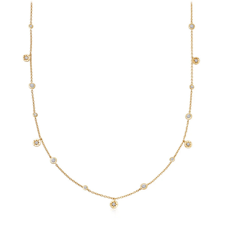 Astley Clarke Celestial Station Necklace - White Sapphire & Gold Vermeil/Sterling Silver