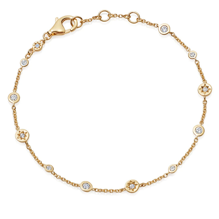 Astley Clarke Gold Vermeil Station Bracelet - White Sapphires Shimmering Like Stars