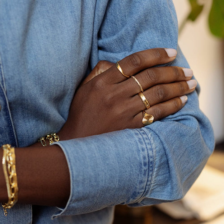 Daisy Coral Stacking Ring