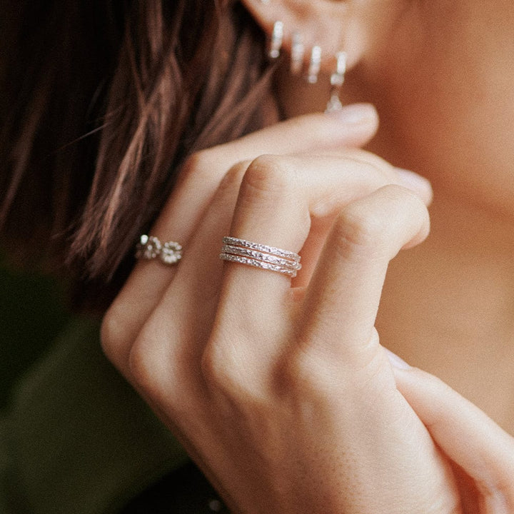 Daisy Coral Stacking Ring