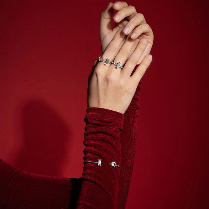 Caroline Svedbom Silver Noelle Crystal Ring