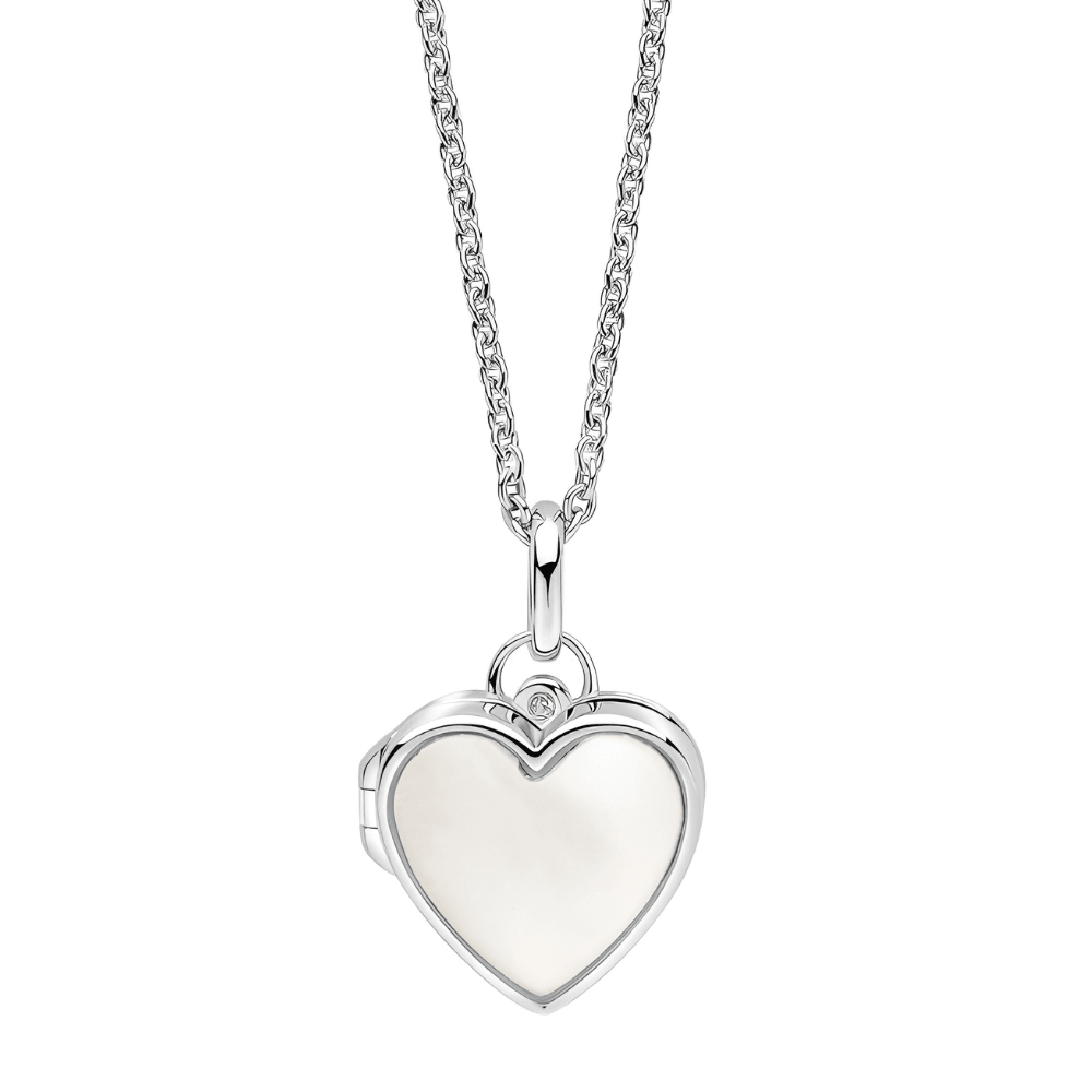 D for Diamond Silver Children's Mother of Pearl Heart Locket Necklace - MococoD For DiamondP5516P5055938357356Necklaces