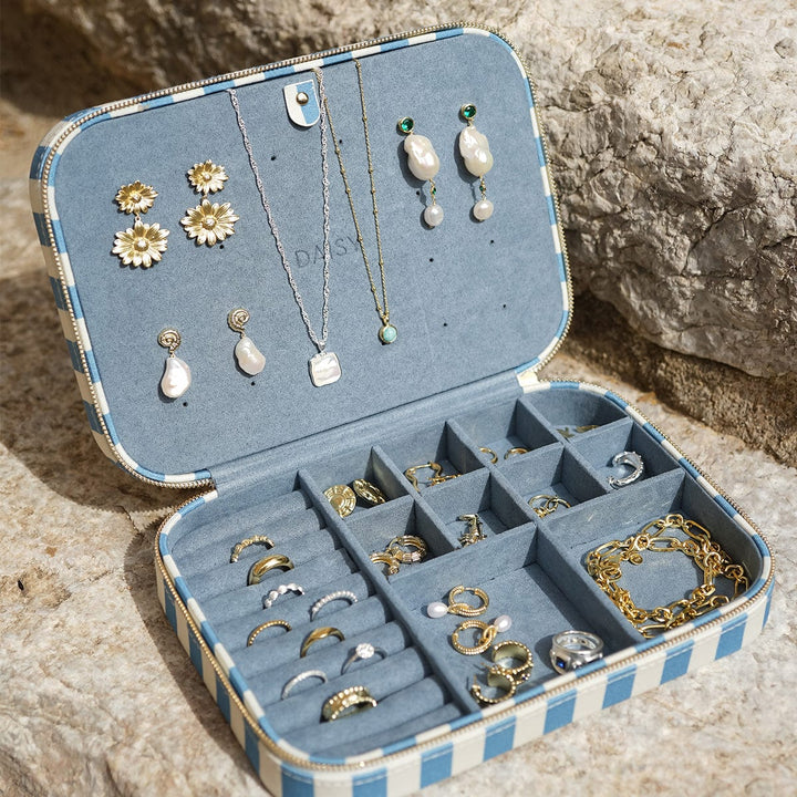 Daisy Blue Stripe Large Jewellery Case - MococoDaisy LondonJC045056104131879Accessories