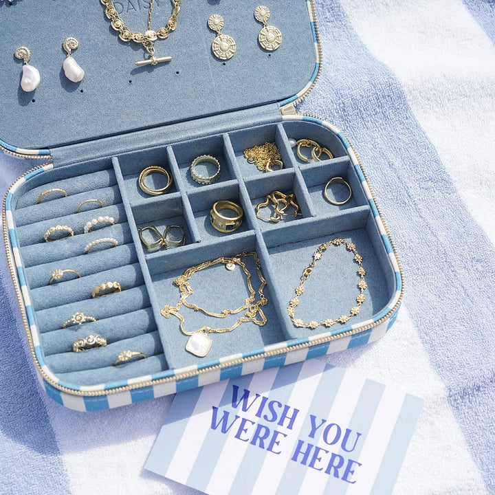 Daisy Blue Stripe Large Jewellery Case - MococoDaisy LondonJC045056104131879Accessories