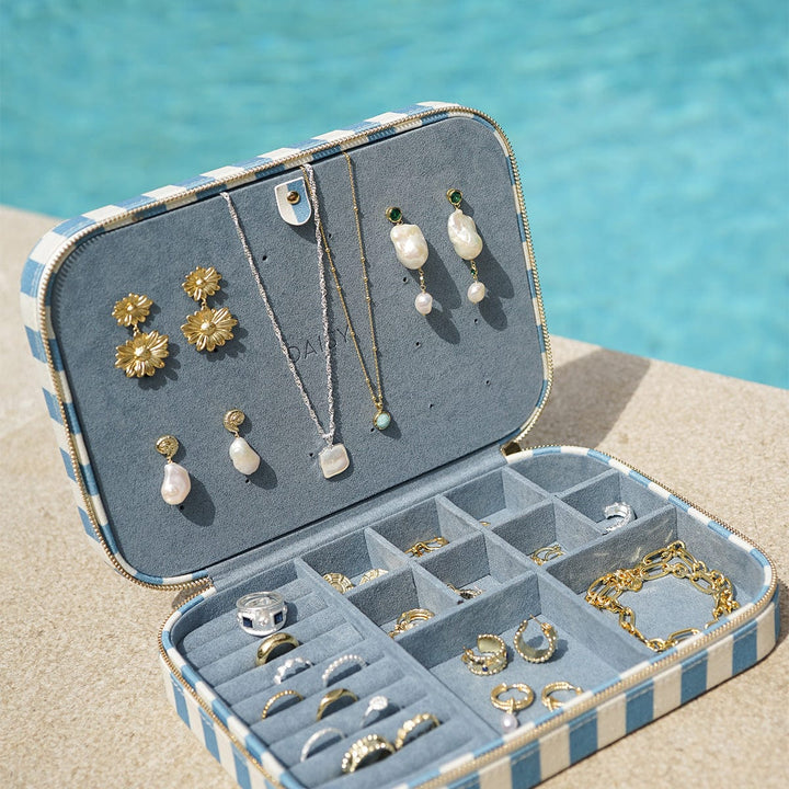 Daisy Blue Stripe Large Jewellery Case - MococoDaisy LondonJC045056104131879Accessories