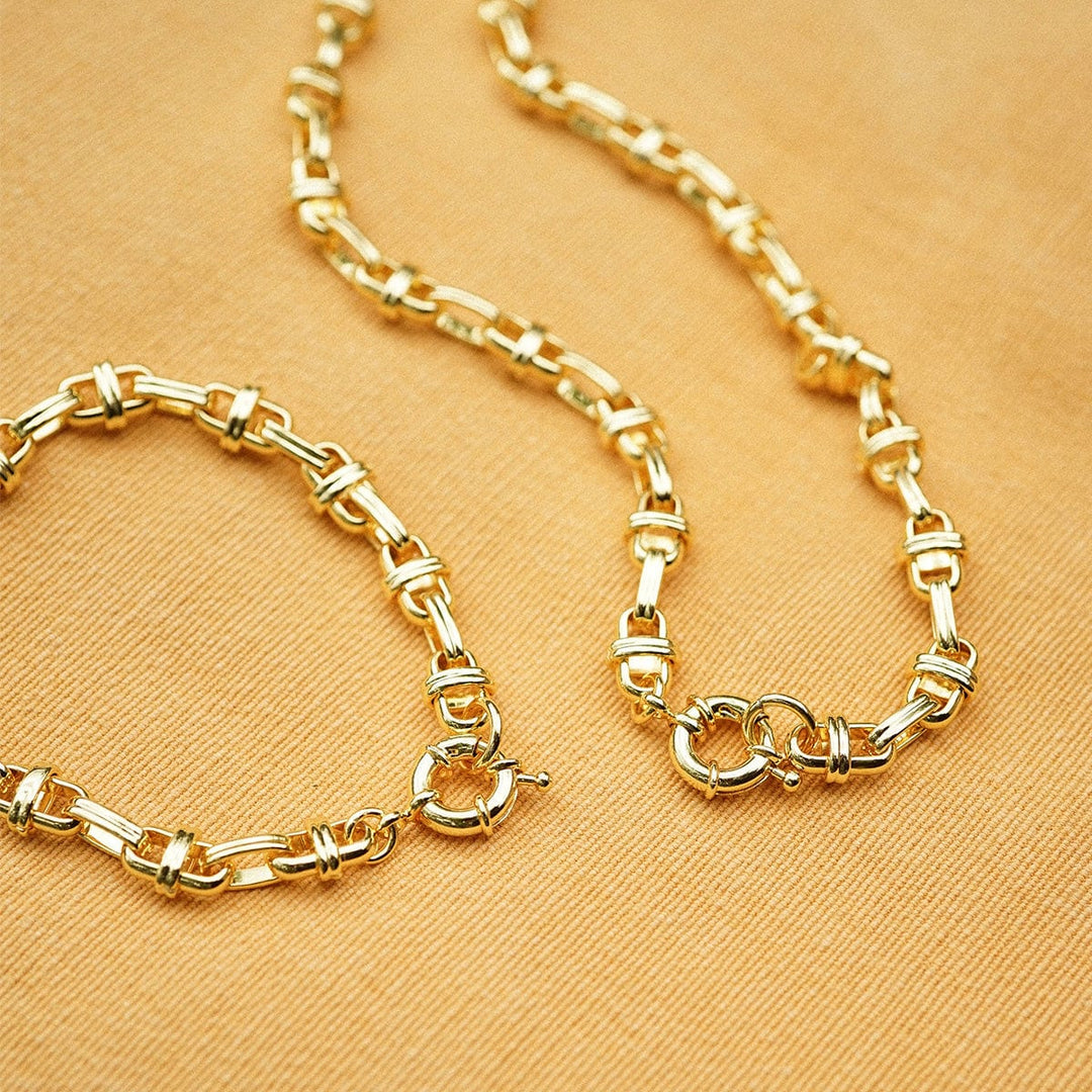 Daisy Chunky Polly Lock Chain Necklace 18ct Gold Plated Brass Statement Jewellery - MococoDaisy LondonSPN10_GPNecklaces