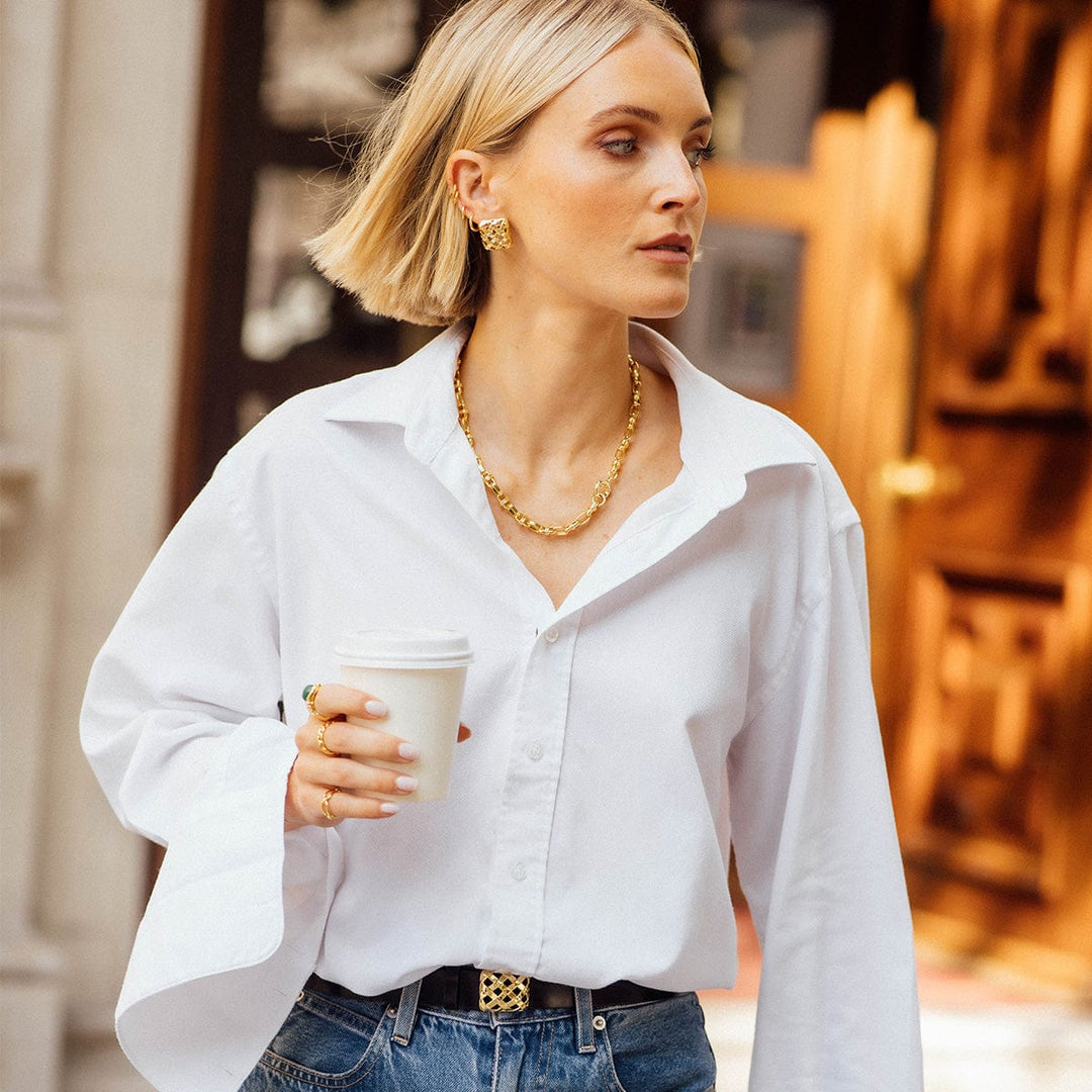 Daisy Chunky Polly Lock Chain Necklace 18ct Gold Plated Brass Statement Jewellery - MococoDaisy LondonSPN10_GPNecklaces