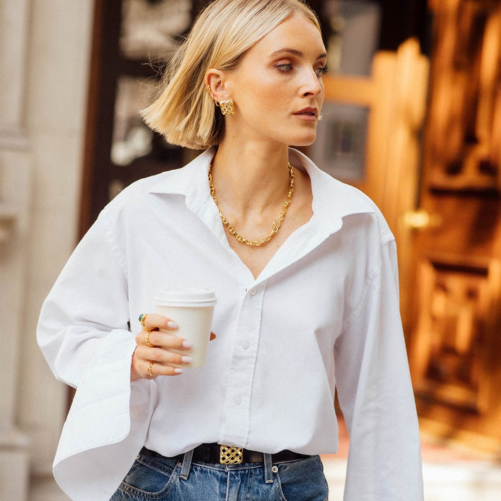 Daisy Chunky Polly Lock Chain Necklace 18ct Gold Plated Brass Statement Jewellery - MococoDaisy LondonSPN10_GPNecklaces