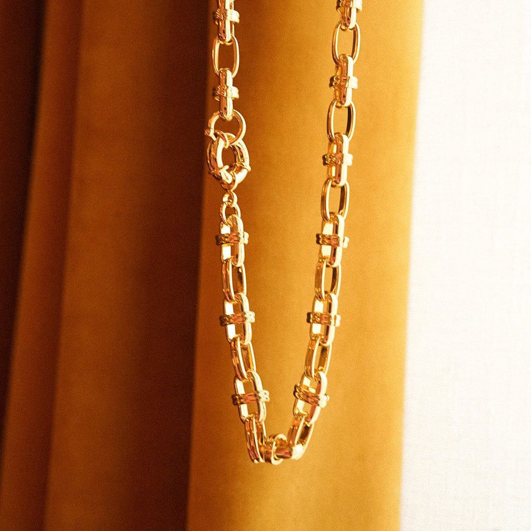 Daisy Chunky Polly Lock Chain Necklace 18ct Gold Plated Brass Statement Jewellery - MococoDaisy LondonSPN10_GPNecklaces