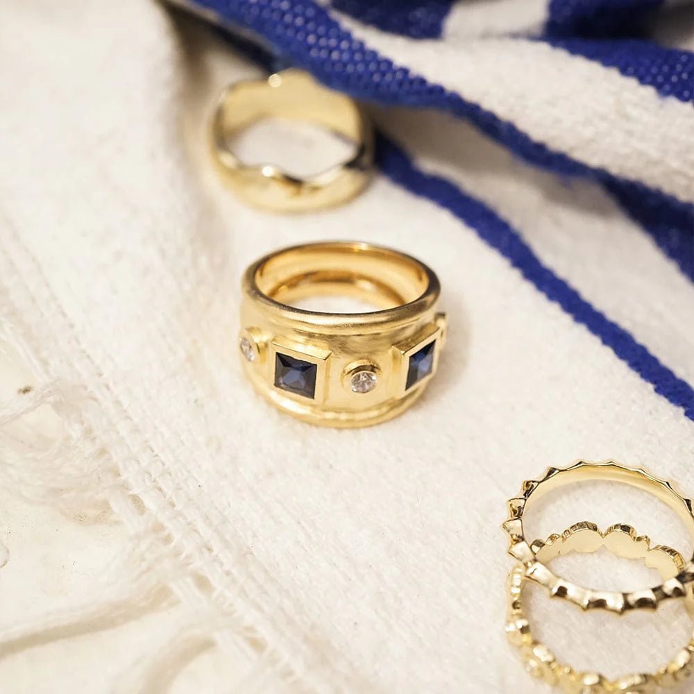 Daisy Chunky Stone Textured Ring - MococoDaisy LondonSSR09_SLV_XS5056104130643Rings