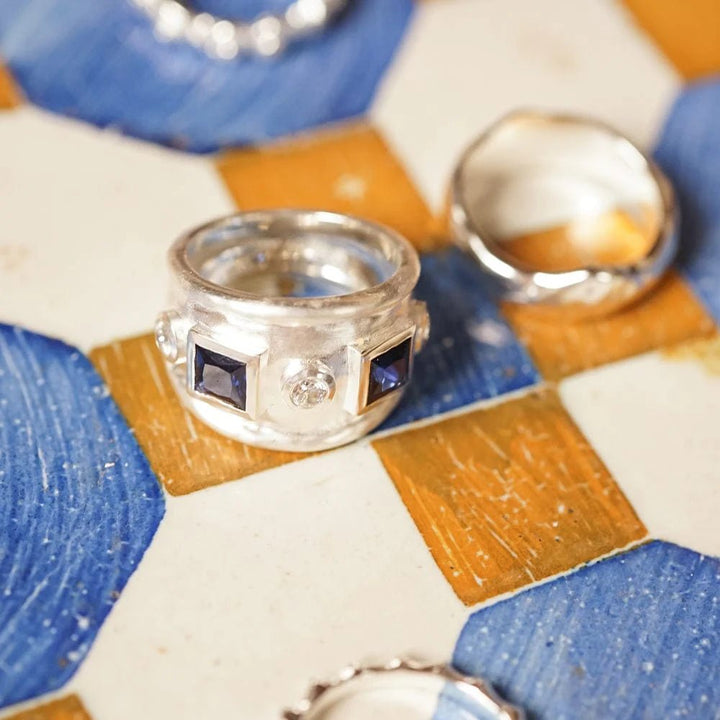 Daisy Chunky Stone Textured Ring - MococoDaisy LondonSSR09_SLV_XS5056104130643Rings