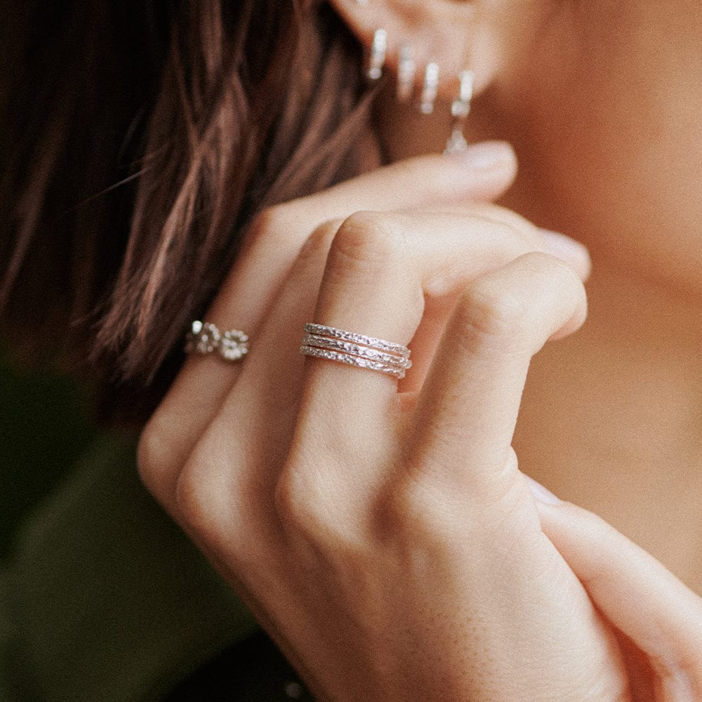 Daisy Coral Stacking Ring - MococoDaisy LondonSSR04_SLV_XS5056104108857Rings