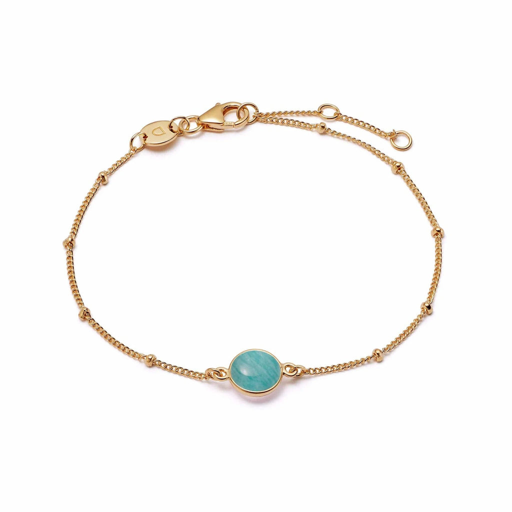 18ct Plate Amazonite Healing Stone Bracelet