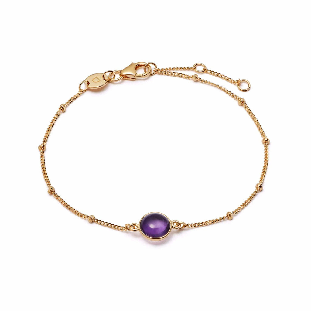 18ct Plate Amethyst Healing Stone Bracelet
