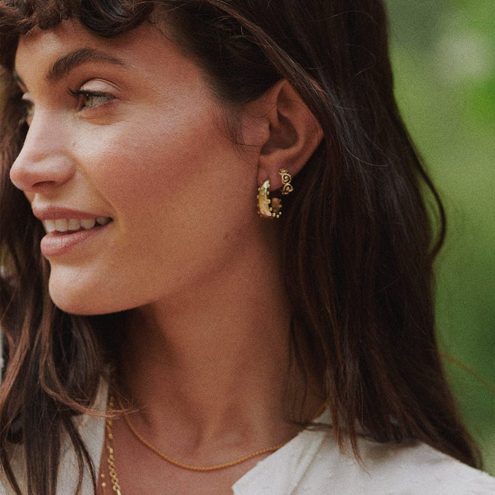 Daisy London 18CT Gold Plate Amulet Bobble Hoop Earrings - MococoDaisy LondonSE21_GP5056104135426Earrings