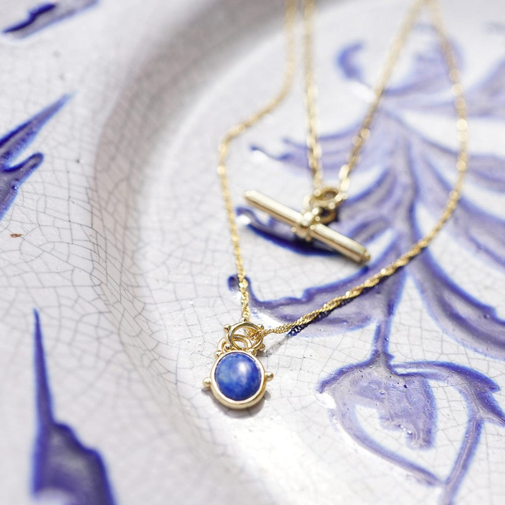 Daisy London 18CT Gold Plate Amulet Lapis Necklace 2