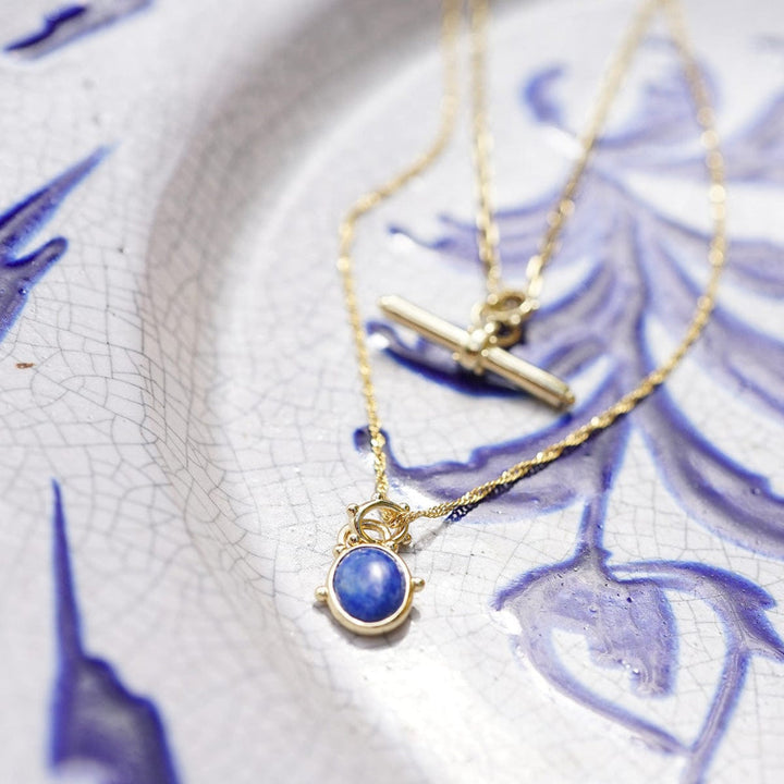 Daisy London 18CT Gold Plate Amulet Lapis Necklace 2