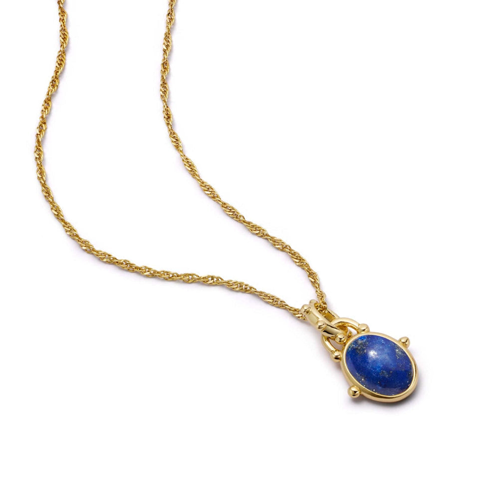 Daisy London 18CT Gold Plate Amulet Lapis Necklace 