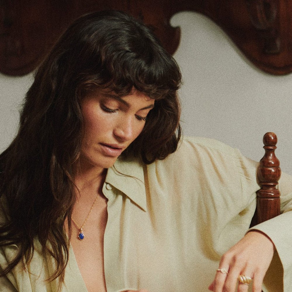 Daisy London 18CT Gold Plate Amulet Lapis Necklace - MococoDaisy LondonSN22_GP5056104135549Necklace