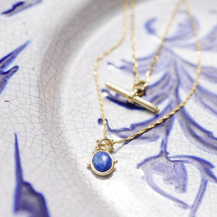 Daisy London 18CT Gold Plate Amulet Lapis Necklace - MococoDaisy LondonSN22_GP5056104135549Necklace