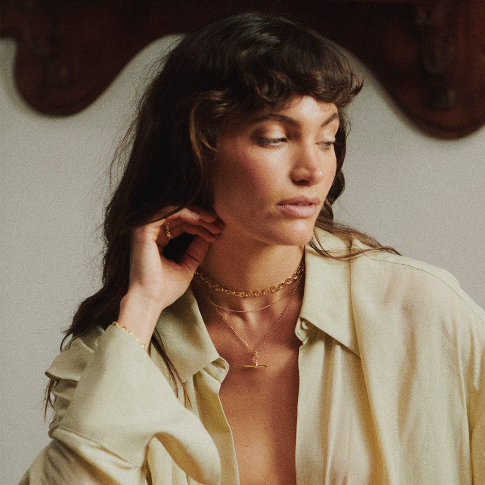 Daisy London 18CT Gold Plate Amulet T Bar Necklace 3