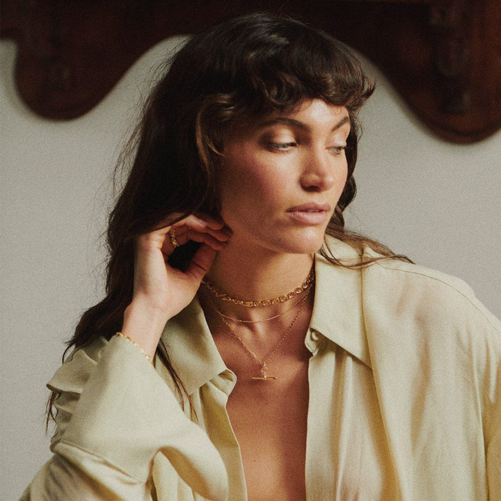 Daisy London 18CT Gold Plate Amulet T Bar Necklace 3