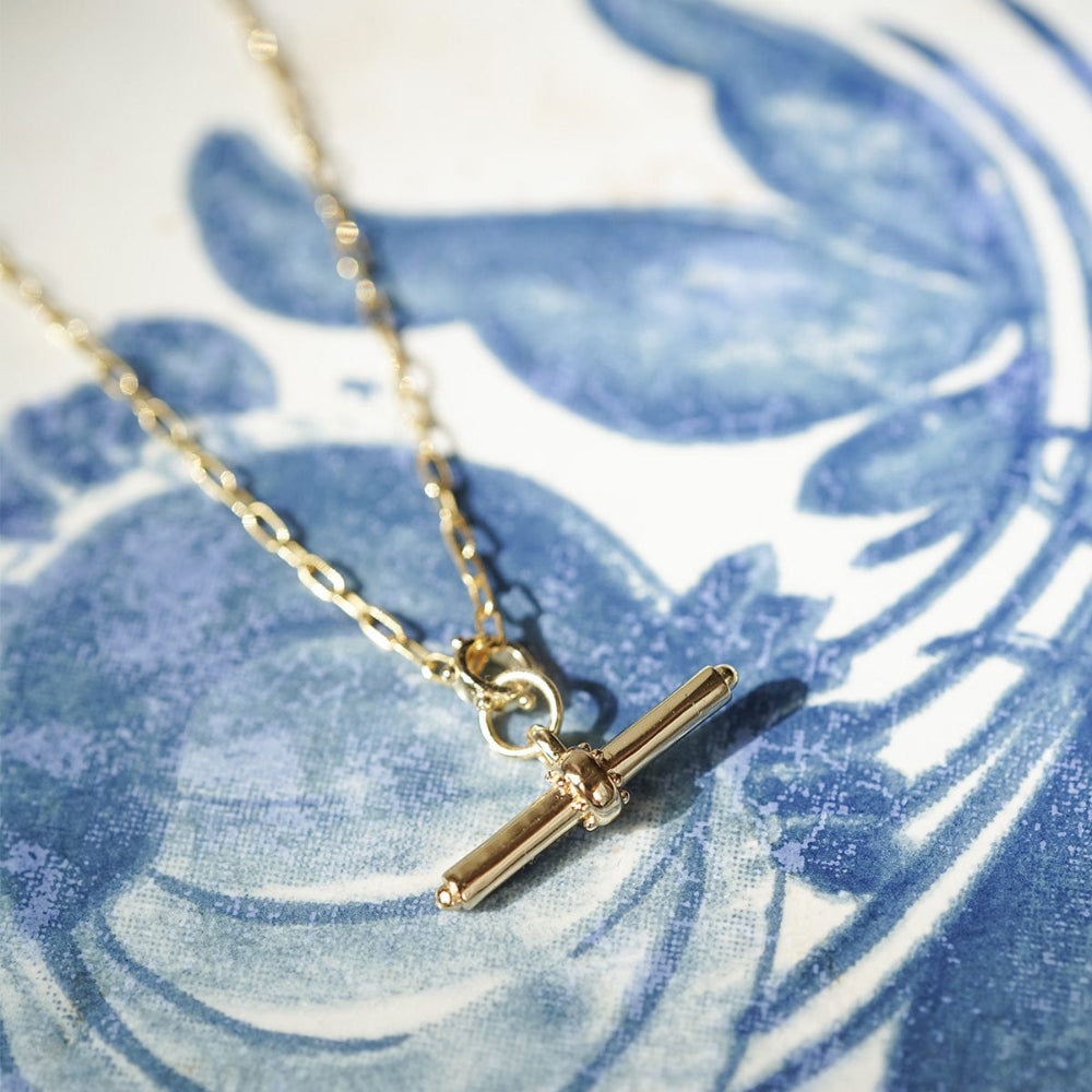 Daisy London 18CT Gold Plate Amulet T Bar Necklace 4