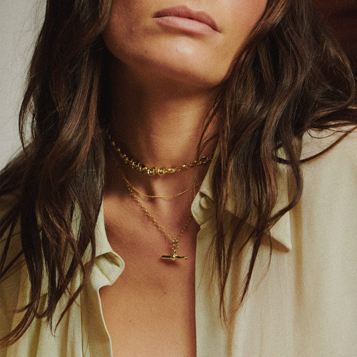 Daisy London 18CT Gold Plate Amulet T Bar Necklace 5