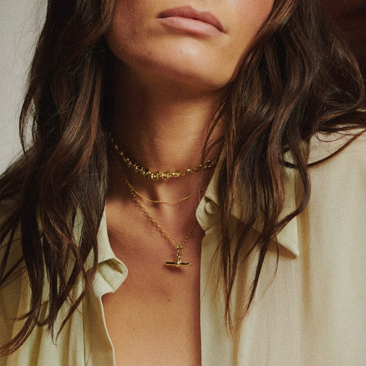 Daisy London 18CT Gold Plate Amulet T Bar Necklace - MococoDaisy LondonSN21_GP5056104135525Necklaces