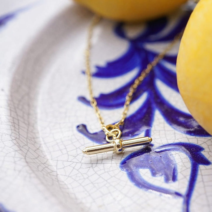 Daisy London 18CT Gold Plate Amulet T Bar Necklace - MococoDaisy LondonSN21_GP5056104135525Necklaces