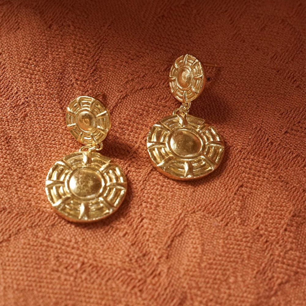 Daisy London 18CT Gold Plate Apollo Double Drop Earrings 4