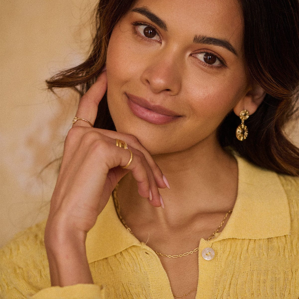 Daisy London 18CT Gold Plate Apollo Double Drop Earrings 5
