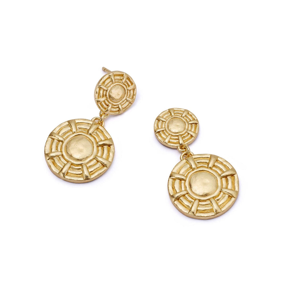 Daisy London 18CT Gold Plate Apollo Double Drop Earrings 