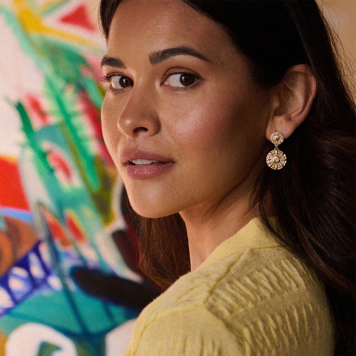 Daisy London 18CT Gold Plate Apollo Double Drop Earrings - MococoDaisy LondonRE03_GP5056104133668Earrings