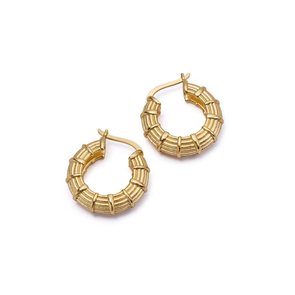 Daisy London 18CT Gold Plate Apollo Midi Hoops 