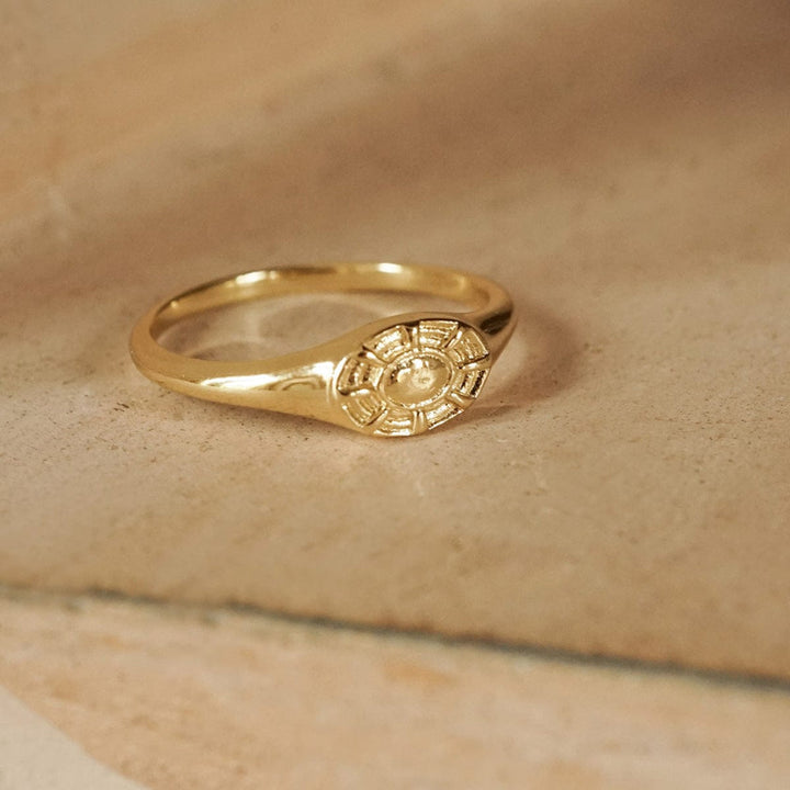 Daisy London 18CT Gold Plate Apollo Signet Ring 2