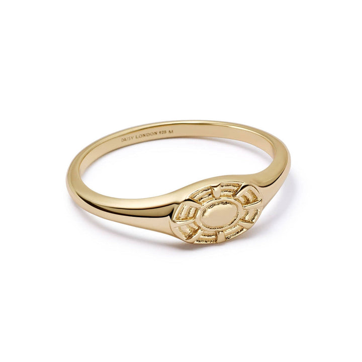 Daisy London 18CT Gold Plate Apollo Signet Ring 