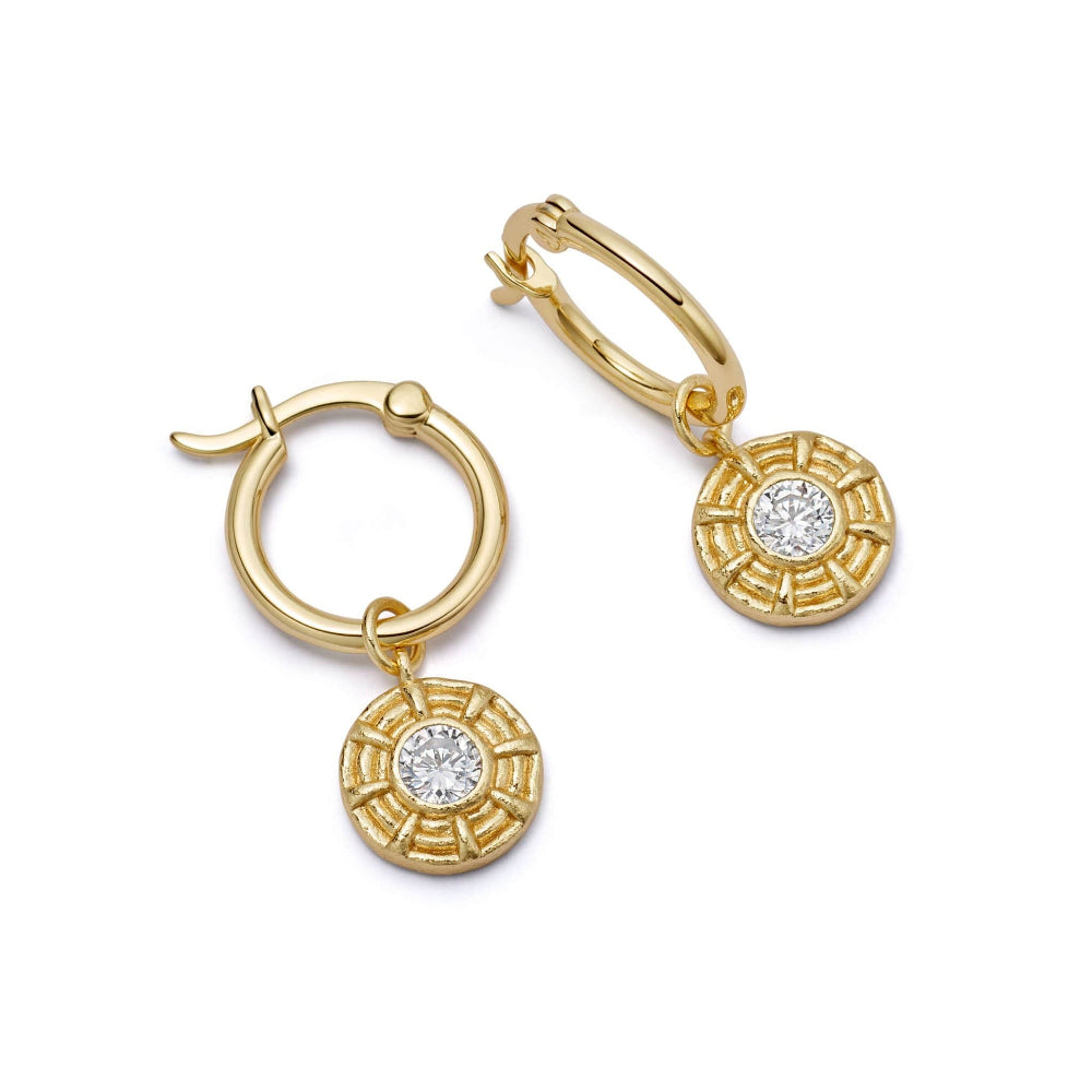 Daisy London 18CT Gold Plate Apollo Sparkle Drop Earrings 