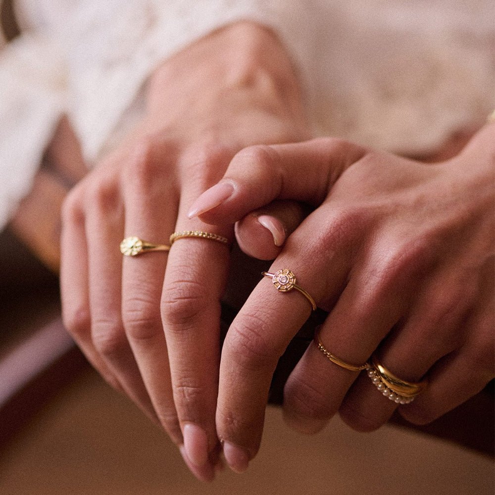 Daisy London 18CT Gold Plate Apollo Sparkle Ring - MococoDaisy LondonRR01_GP_XS5056104133781Rings