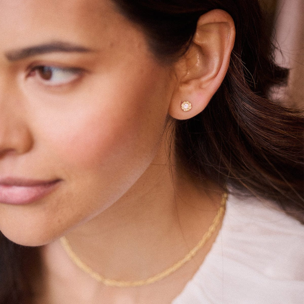 Daisy London 18CT Gold Plate Apollo Sparkle Stud Earrings image 2