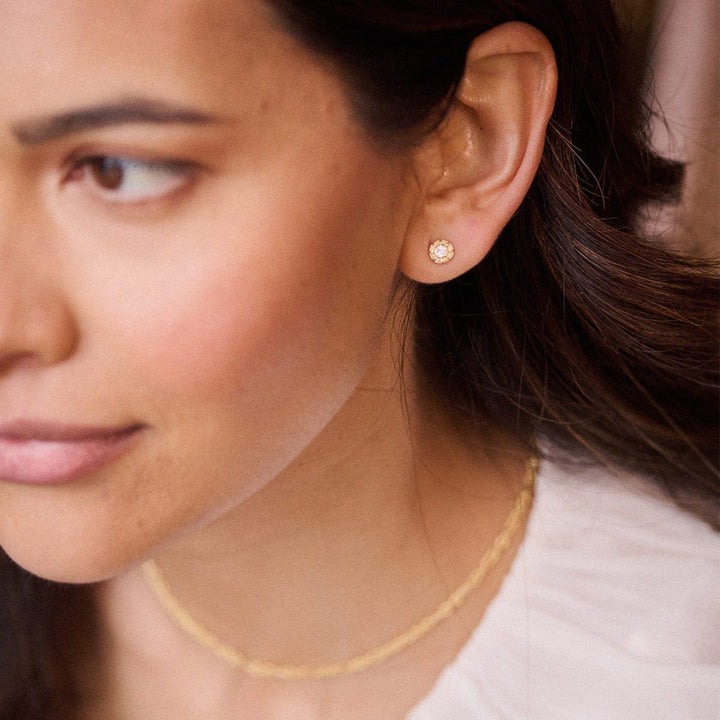 Daisy London 18CT Gold Plate Apollo Sparkle Stud Earrings image 2