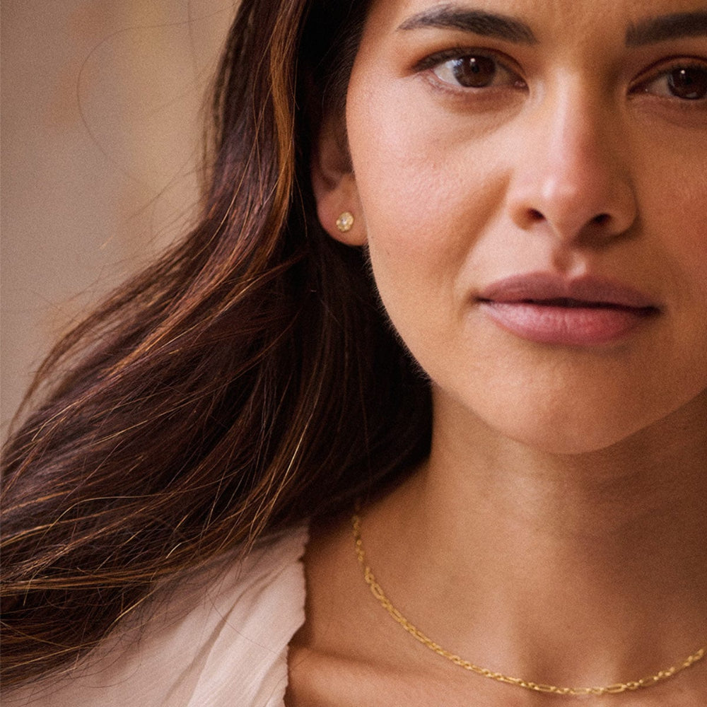 Daisy London 18CT Gold Plate Apollo Sparkle Stud Earrings image 3