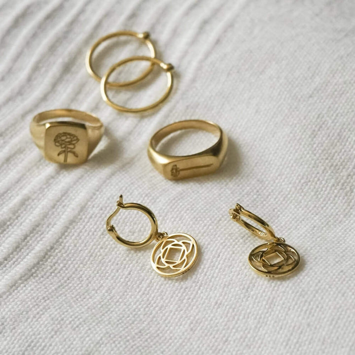 Daisy London 18ct Gold Plate Base Stability Chakra Earrings - MococoDaisy LondonECHK2001Earrings