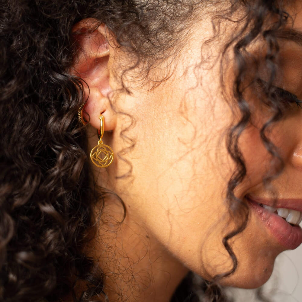 Daisy London 18ct Gold Plate Base Stability Chakra Earrings - MococoDaisy LondonECHK2001Earrings