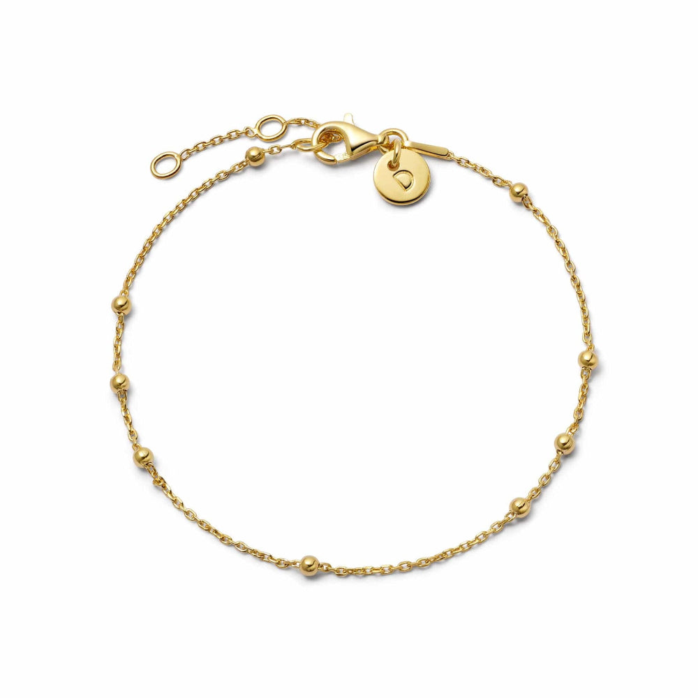 Daisy London 18CT Gold Plate Beaded Layering Chain Bracelet 