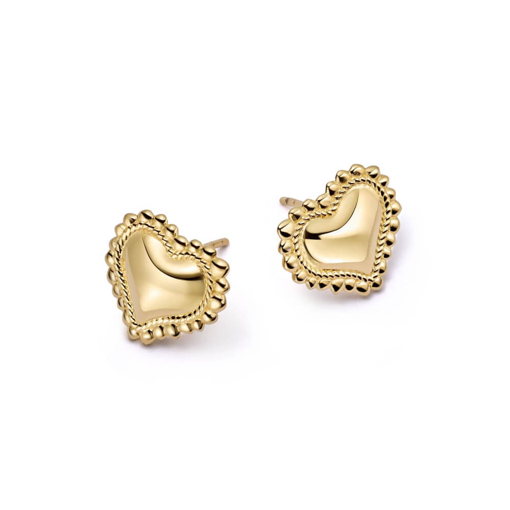 Daisy London 18ct Gold Plate Bobble Heart Stud Earrings - MococoDaisy LondonHTE03_GPEarrings