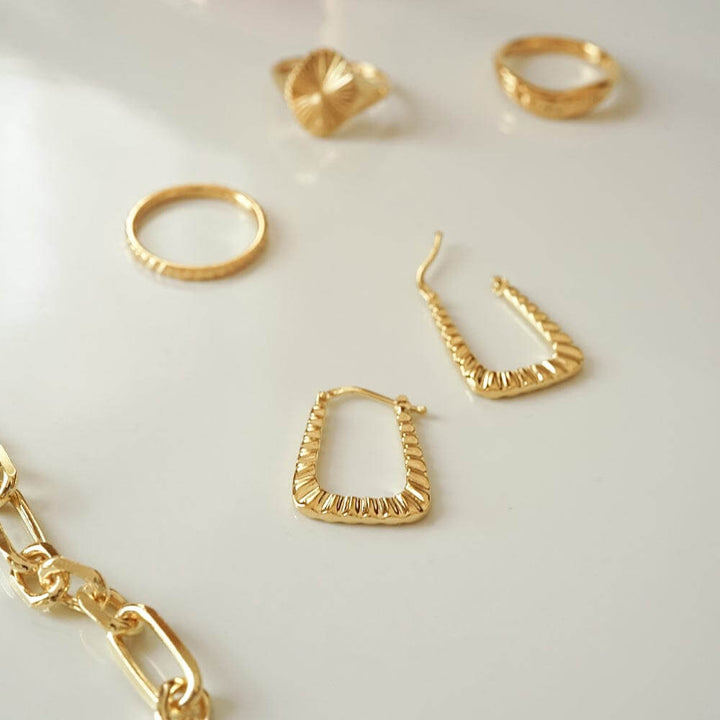 Daisy London 18ct Gold Plate Bold Creole Earring Stack - MococoDaisy LondonGSET105Earrings